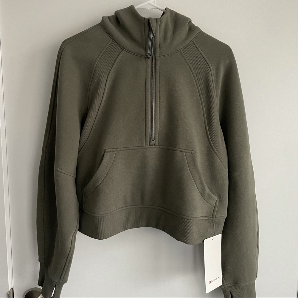 Lululemon Oversized Scuba Half-Zip Hoodie XS/S Grey Sage